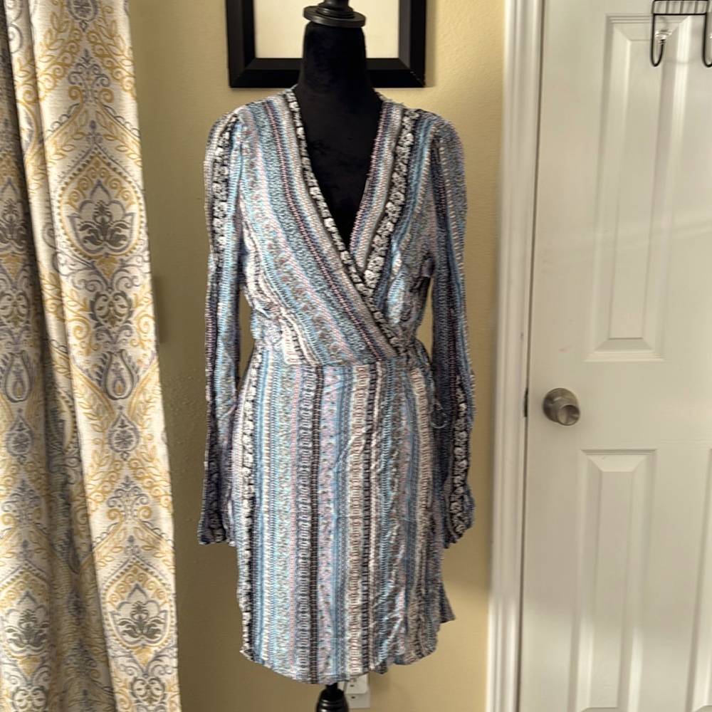 Long sleeve wrap dress